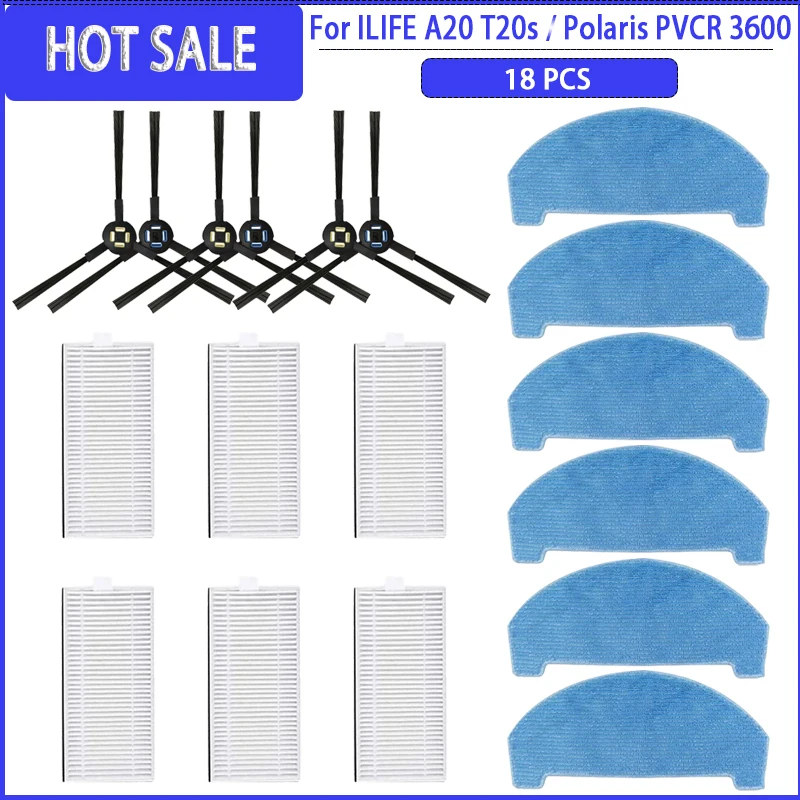 Szczotka boczna Filtr HEPA do odkurzacza robota ILIFE A20 T20s / Polaris PVCR 3600 / G2 0926W / G2 0726W / G2 1226 Części zamienne