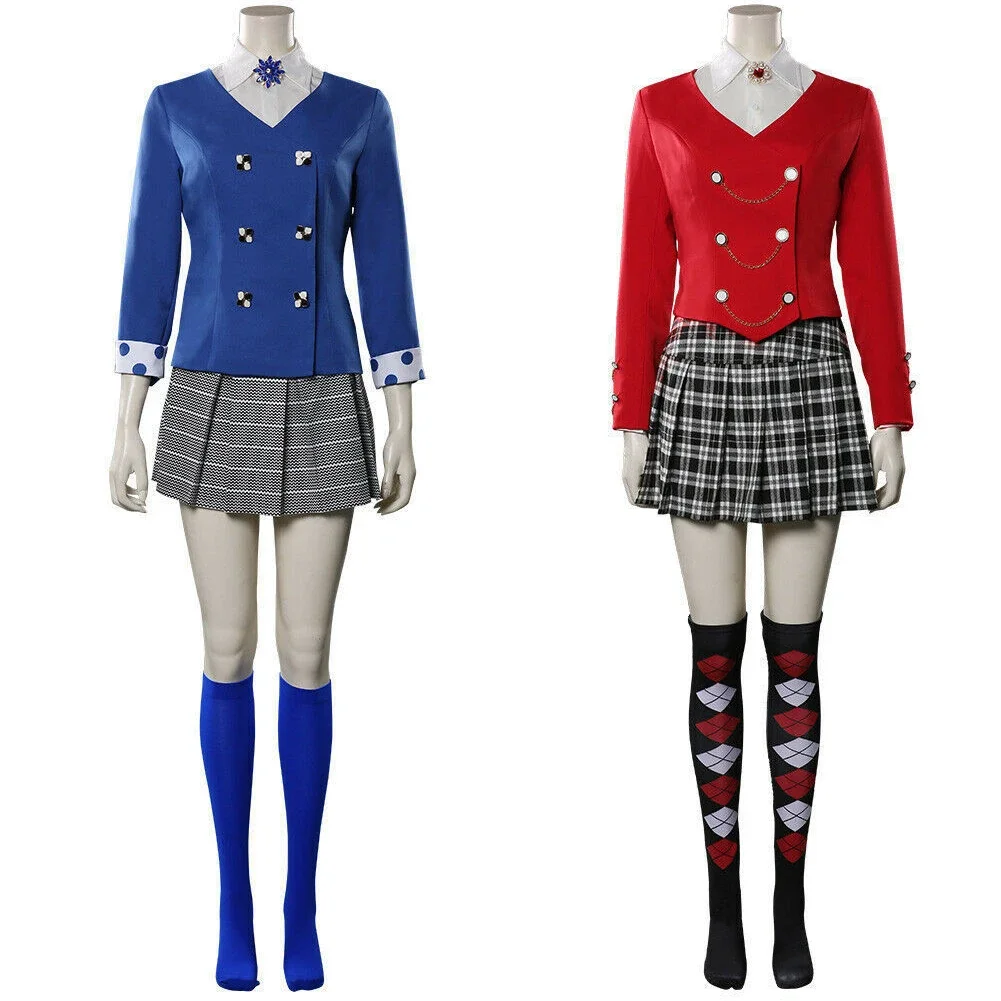 Costume de cosplay Heathers Veronica Sawyer pour femmes adultes, jupe de scène pour filles, uniforme d'Halloween imbibé, tenue de performance, film