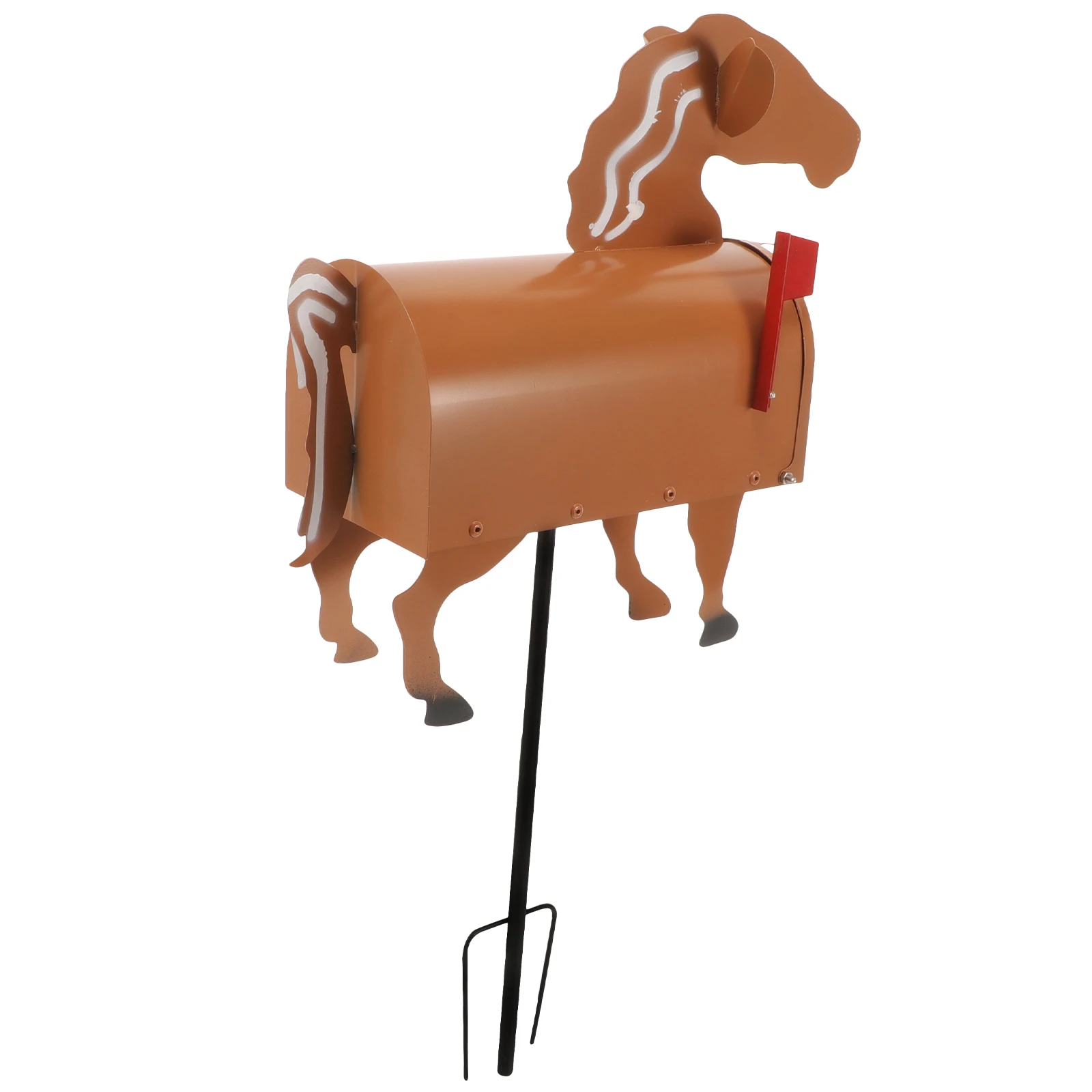 

Horse Shape Mailbox Unique Style Letter Organizer for Garden Decor Iron Material Durable Use Farmhouse Outdoor