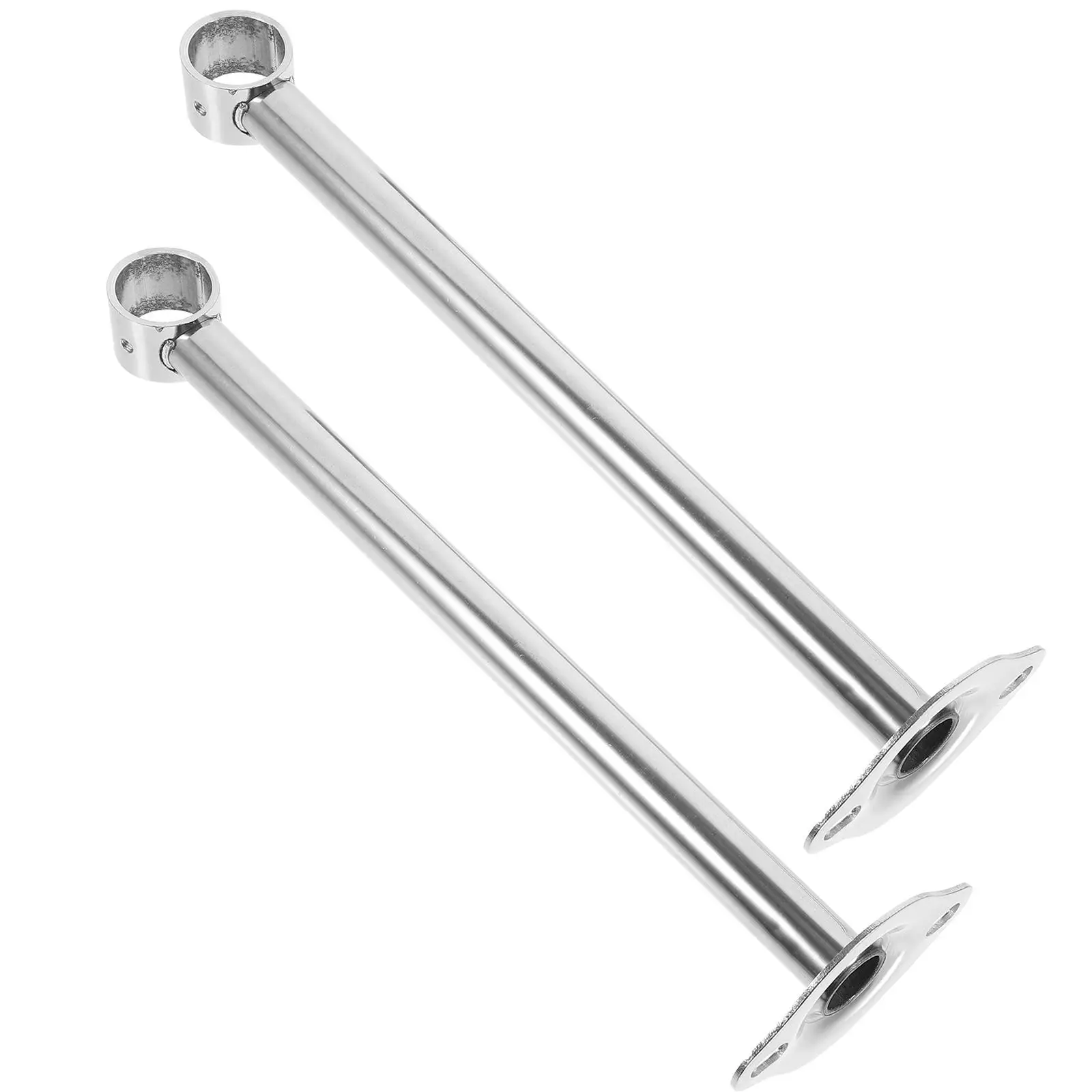 

2Pcs Thickened Suspension Seat Round Rod Closet Hanging Adjustable Stainless Steel Pipe Wire Drawing Balcony Bathroom Kitchen