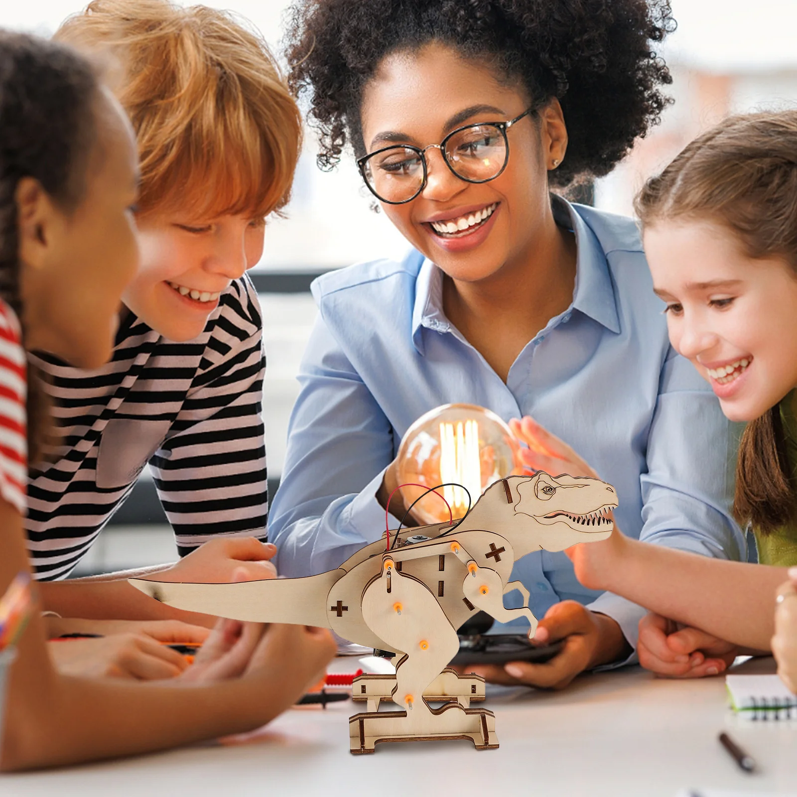 Tyrannosaure – jouet d'assemblage de dinosaure, modèle de construction, Kit de figurines d'action, puzzle en bois 3d, bricolage, jouets dinosaures, artisanat Robot