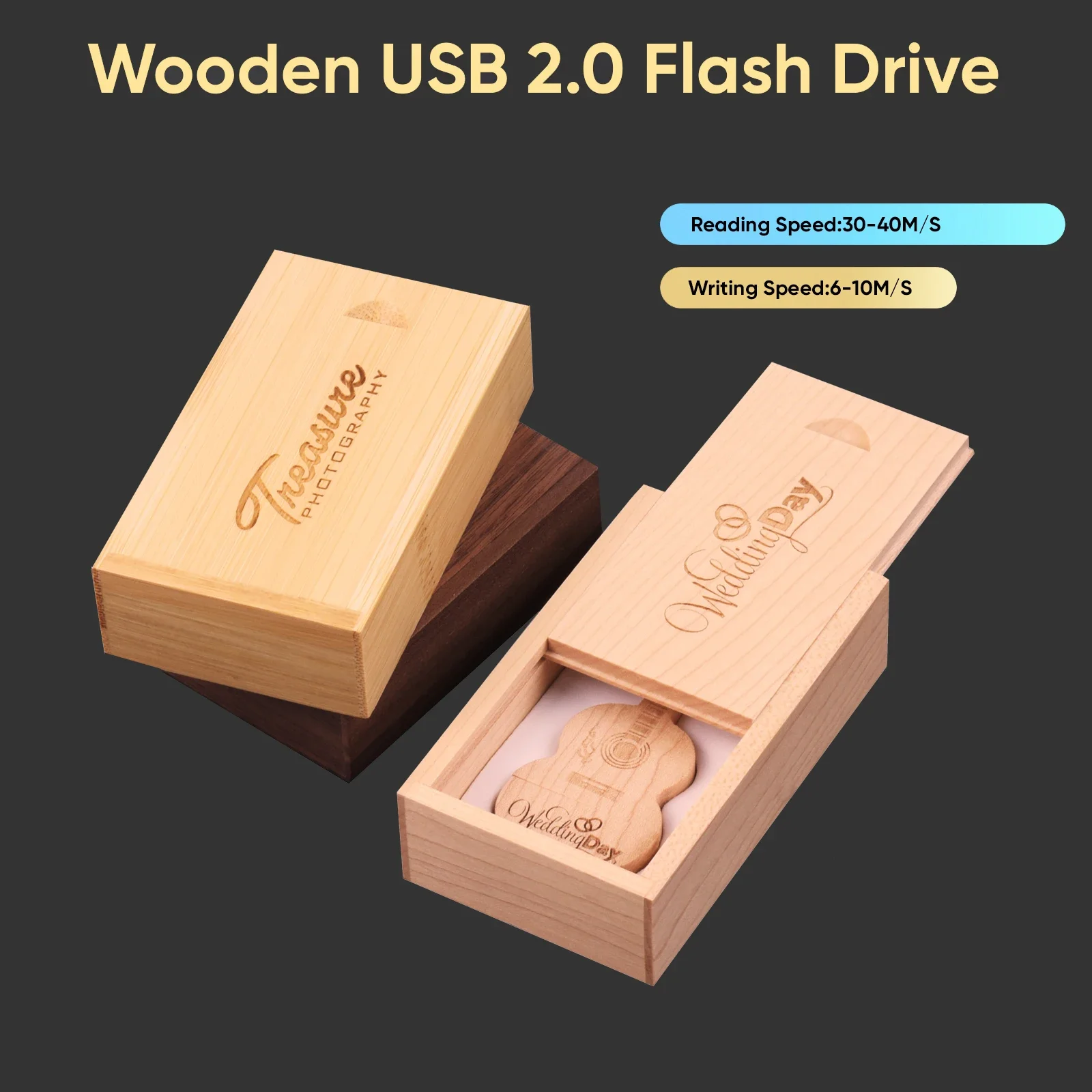 메이플 우드 기타 USB 플래시 드라이브, 무료 커스텀 로고 메모리 스틱, 사진 스튜디오 펜 드라이브, 크리에이티브 선물, 128G, 64GB, 32GB, 16GB