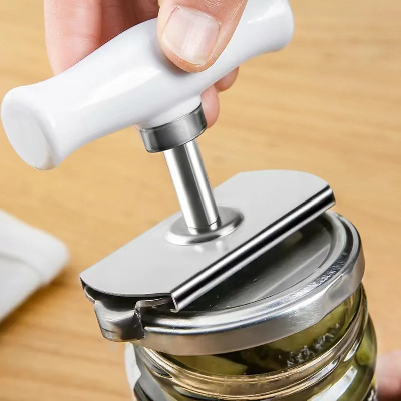 Abridor de tapa de botella multifunción, tapas ajustables de acero inoxidable, abridor de tarros, abridor de latas con tornillo que ahorra trabajo, utensilio de cocina