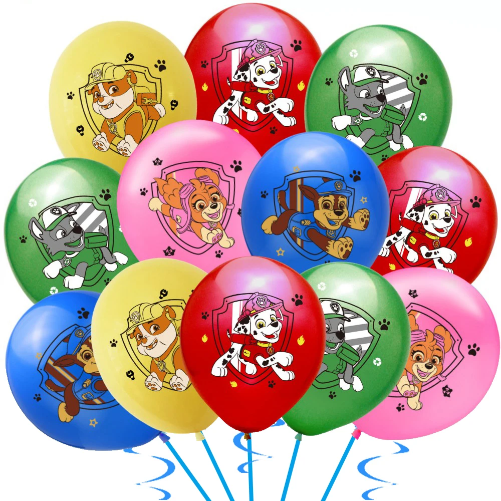 Paw Dog Patrol Cartoon Balloons Ryder Chase Skye Everest 12inch Latex Globlos Toys Children\'s Birthday Party Baby Shower Decor