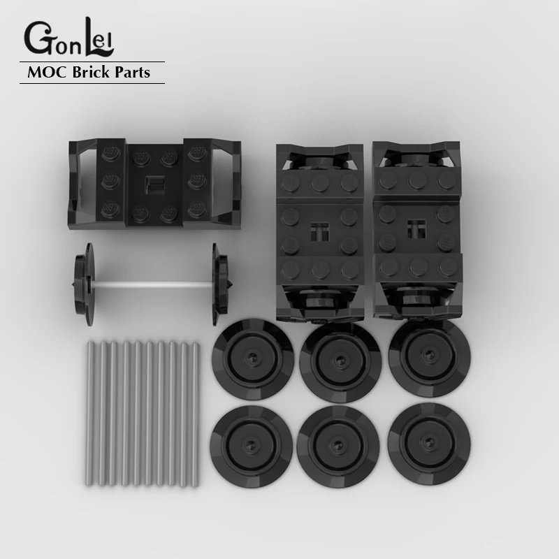 Wholesale 2878 57878 Wheels Holder RC Train 57051 Metal Axle 5x100 LDU fit for 2878C01 Complete Assembly Wheels Set Bricks Toys