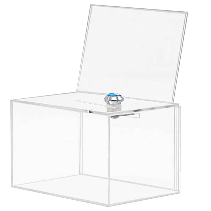 Acrylic Donation Box - Box for Voting, Charity, Polls, Surveys, Sweepstakes, Contests, Advice, Tips, Reviews