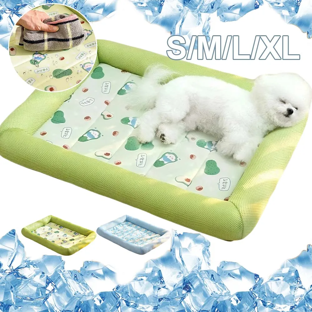 

Super Soft Cats Bed Dog Mat Cushion Pet Sleeping Nest with Pillow Waterproof Cooling Puppy Kitten Pad for Indoor Outdoor Camping