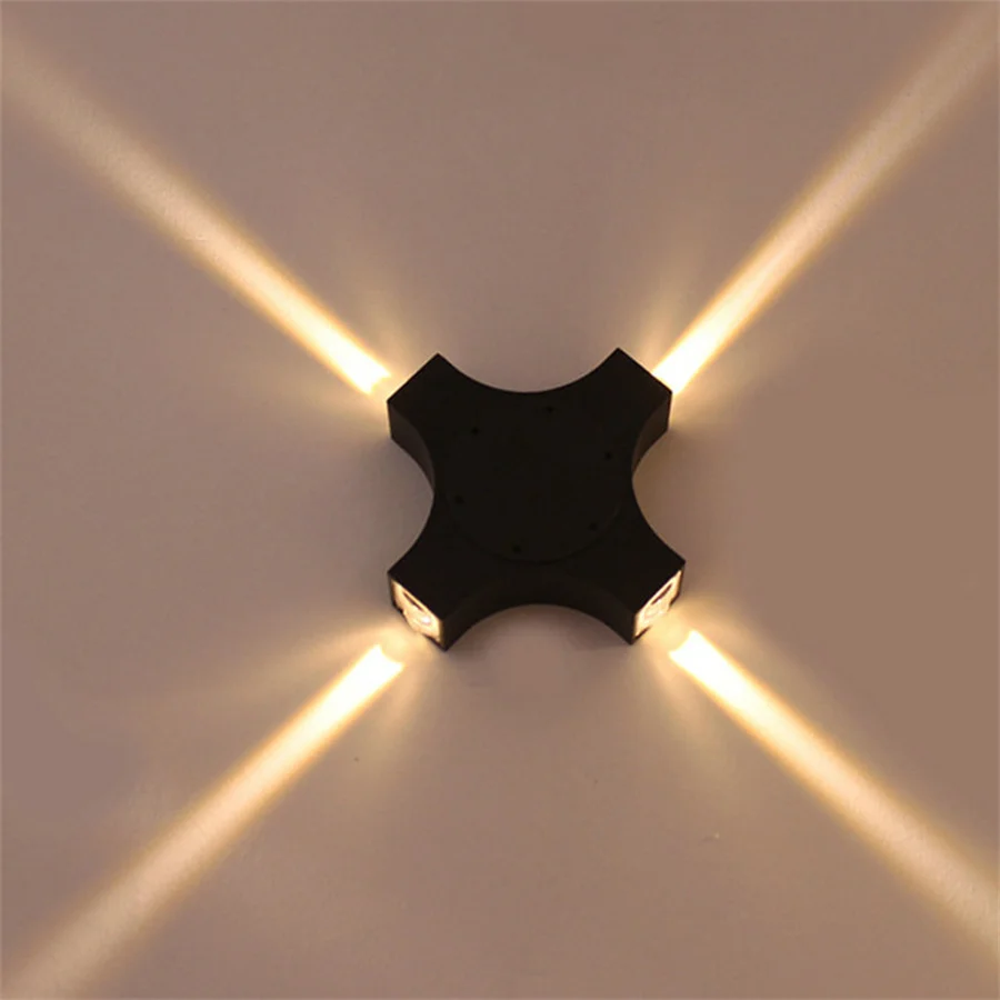 12W Waterproof Cross Star LED Wall Lamp Outdoor Hotel Corridor Background Wash Wall Light Staircase Front Door Wall Sconce