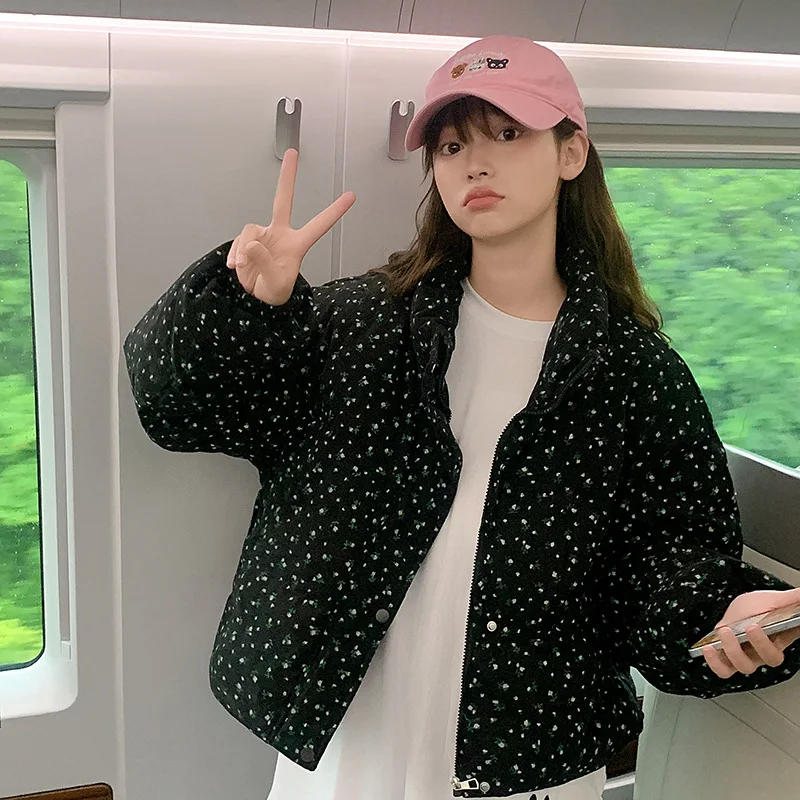 Cotton-padded Jacket Female 2025 Korean Version of Loose Short Bread Cotton-padded Jacket Little Coat Jacket