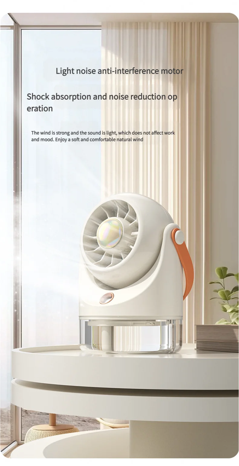 MEET SUN USB-Lade-Mini-Ventilator, Tisch-Sprühklimaanlage, 3-stufiger Klimaventilator mit Wasserkühlung, USB-Typ – Detail 7