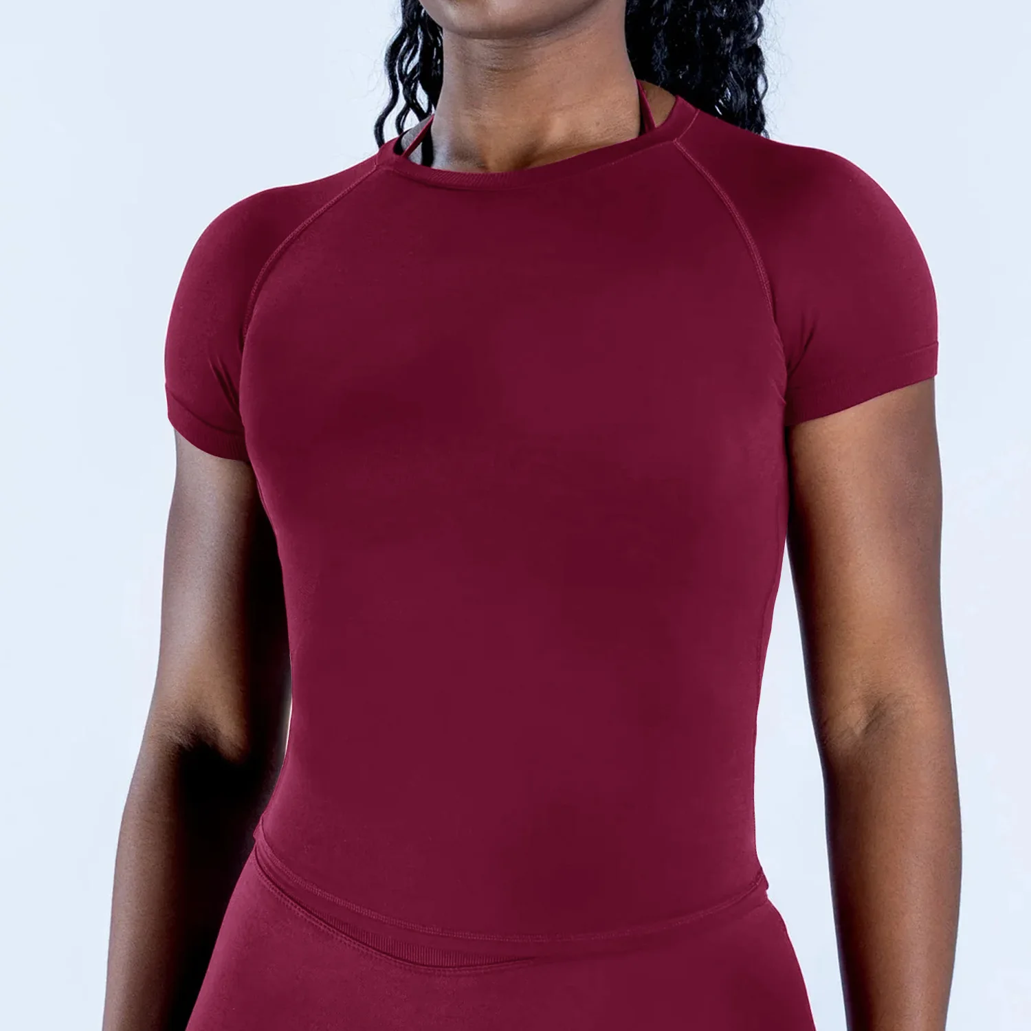 

Yoga Short Sleeve Women Seamless High Elasticity Fitted T-Shirt Slimming Hip-Length Outerwear Sports Top Women Dropshipping