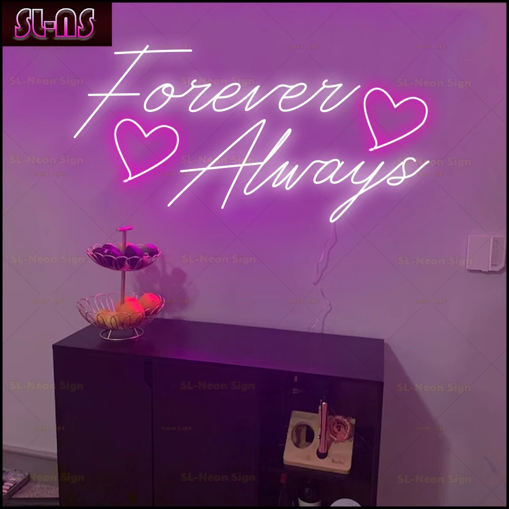 Big Forever And Always Neon Sign Bedroom Custom Neon Light Led Custom Event Light Neon Wall Decoration Ins