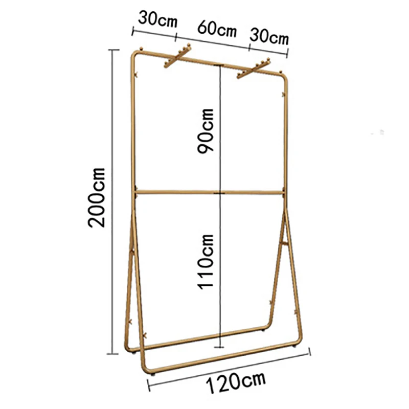 custom，Clothing Store Gold Display Rack Clothes Rack For Clothing Store