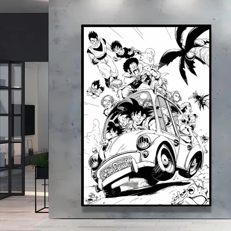 Japanese Classic Anime Dragon Ball Poster Goku Vegeta Spray Printing High Quality Art Waterproof Canvas Painting Friends Gifts - view 3