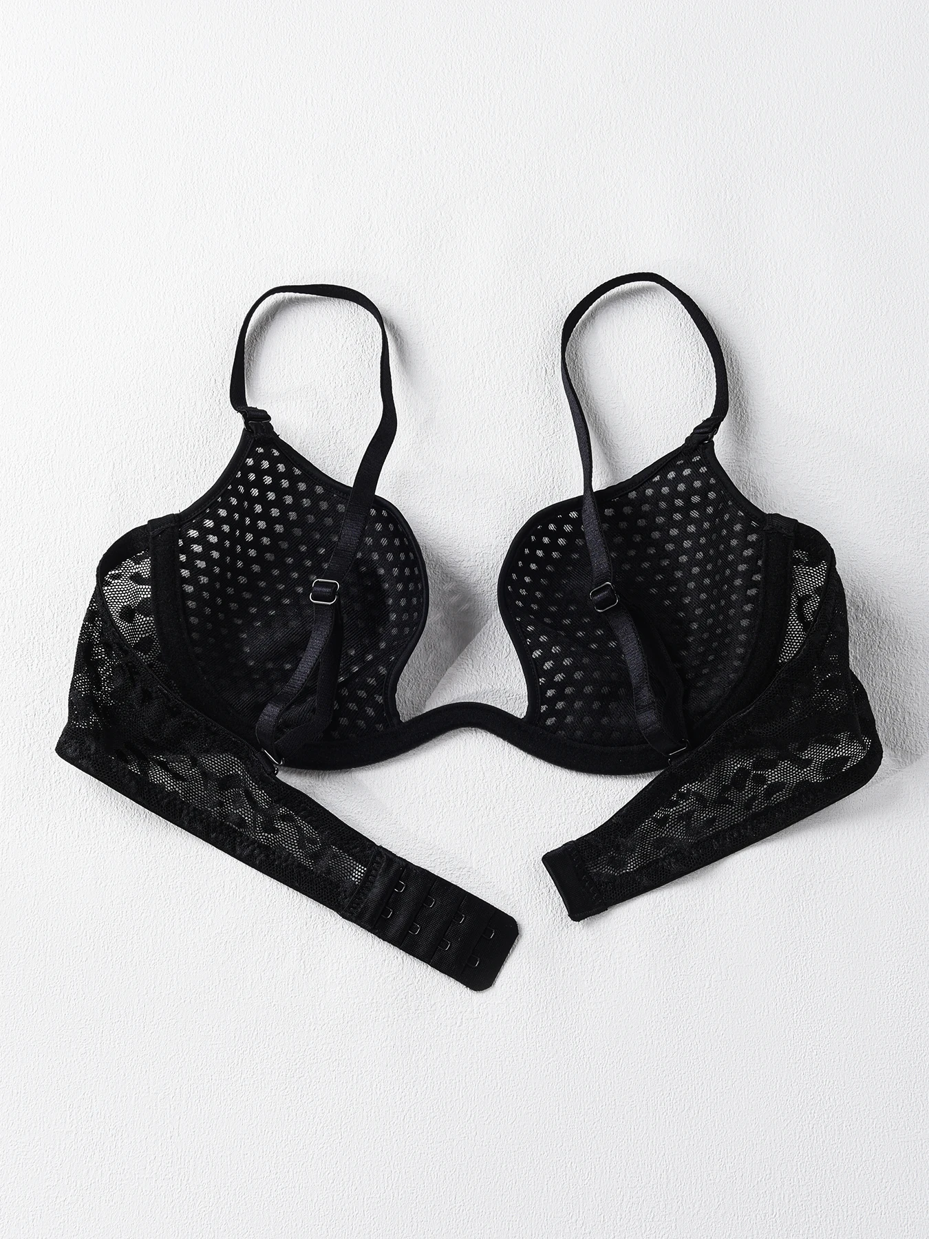 Sexy U-förmiger Spacer-BH, dünne, atmungsaktive Unterwäsche aus Netzstoff, Bügel-BH, bequeme, stilvolle Dessous-Bralette – Detail 6