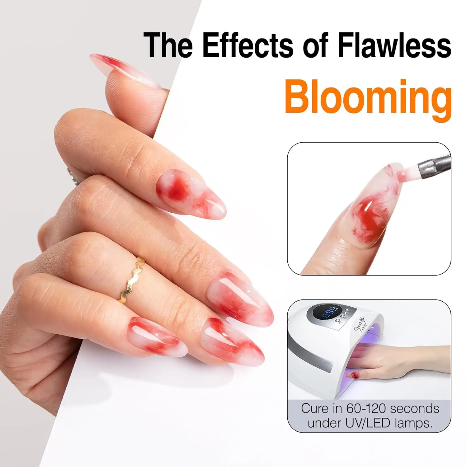 Gellen florescendo gel unha polonês capa superior base gel 15ml pedra de mármore transparente aquarela floral doce uv cura diy suprimentos para unhas