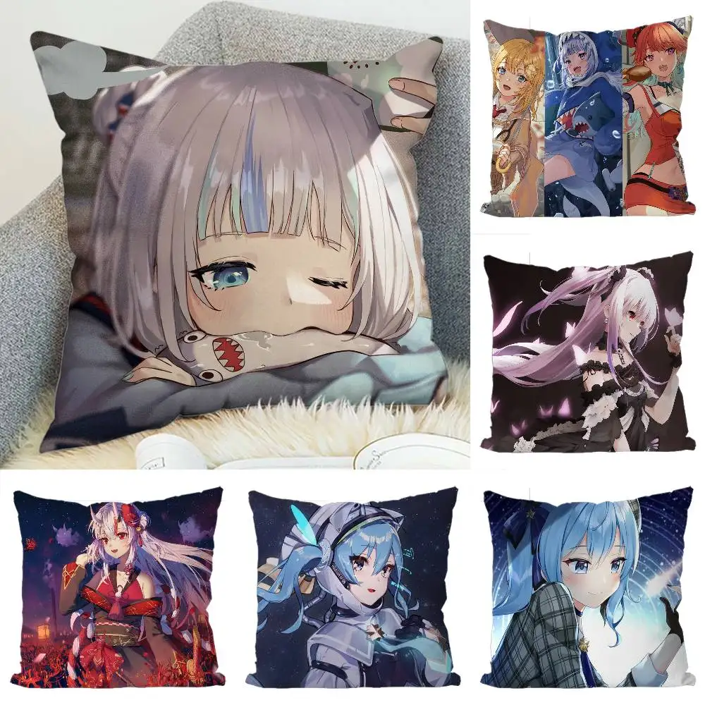 

Hololive Pillow Case Luxury Double-sided For Car Pillows 45x45 Cushions Cover Home And Decoration Sofa Pillowcase 50x50