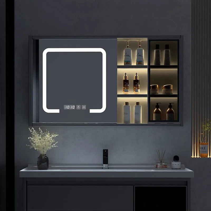 Wastafel Kayu Solid Lemari Kamar Mandi Keramik Vintage Vanity Penyimpanan Lemari Kamar Mandi Cermin Ringan Meuble Toilette Furniture