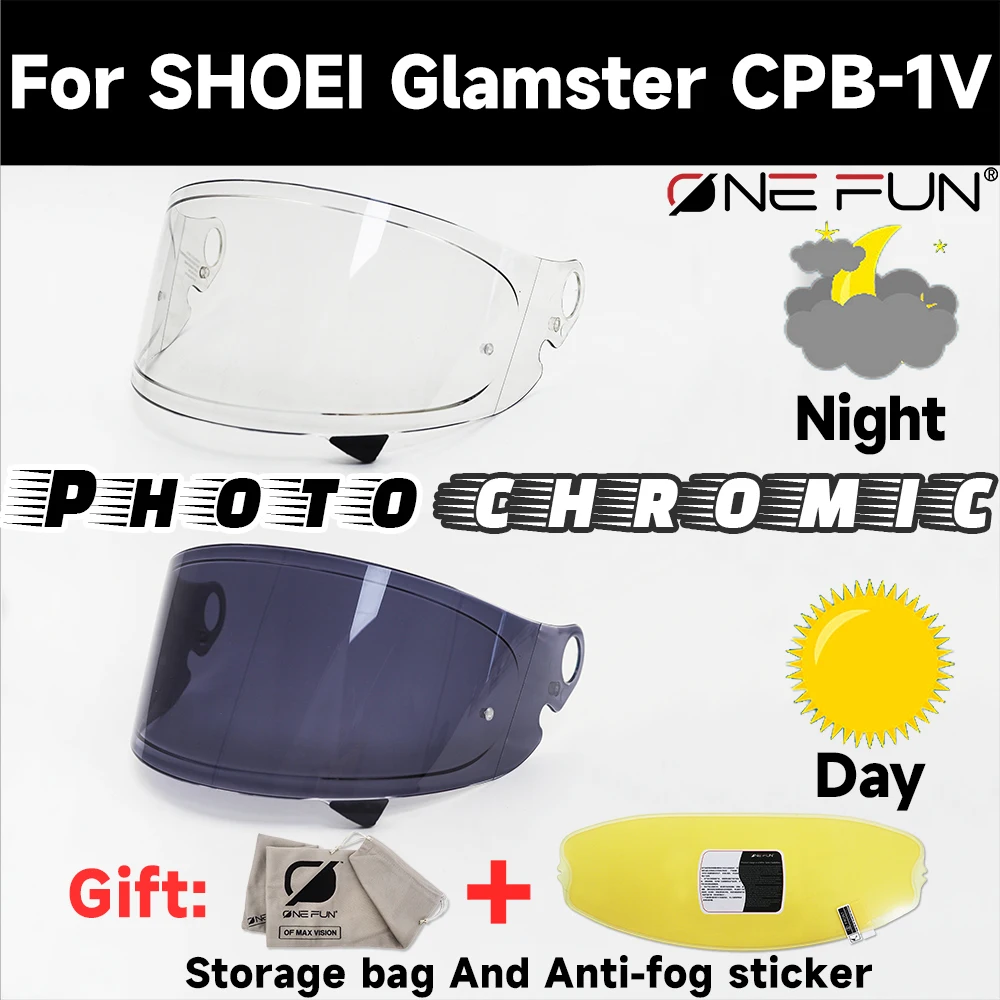 

for SHOEI Glamster CPB-1V Photochromic Helmet Visor Replacement - Scratch-Resistant UV-Protected Quick Install