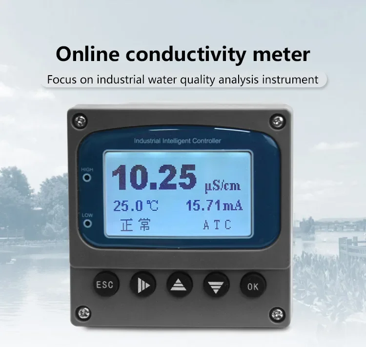 online water controller with resistivity salinity measurement, suppliers digital 4-20 mA 24v electrical conductivity(tds) meter