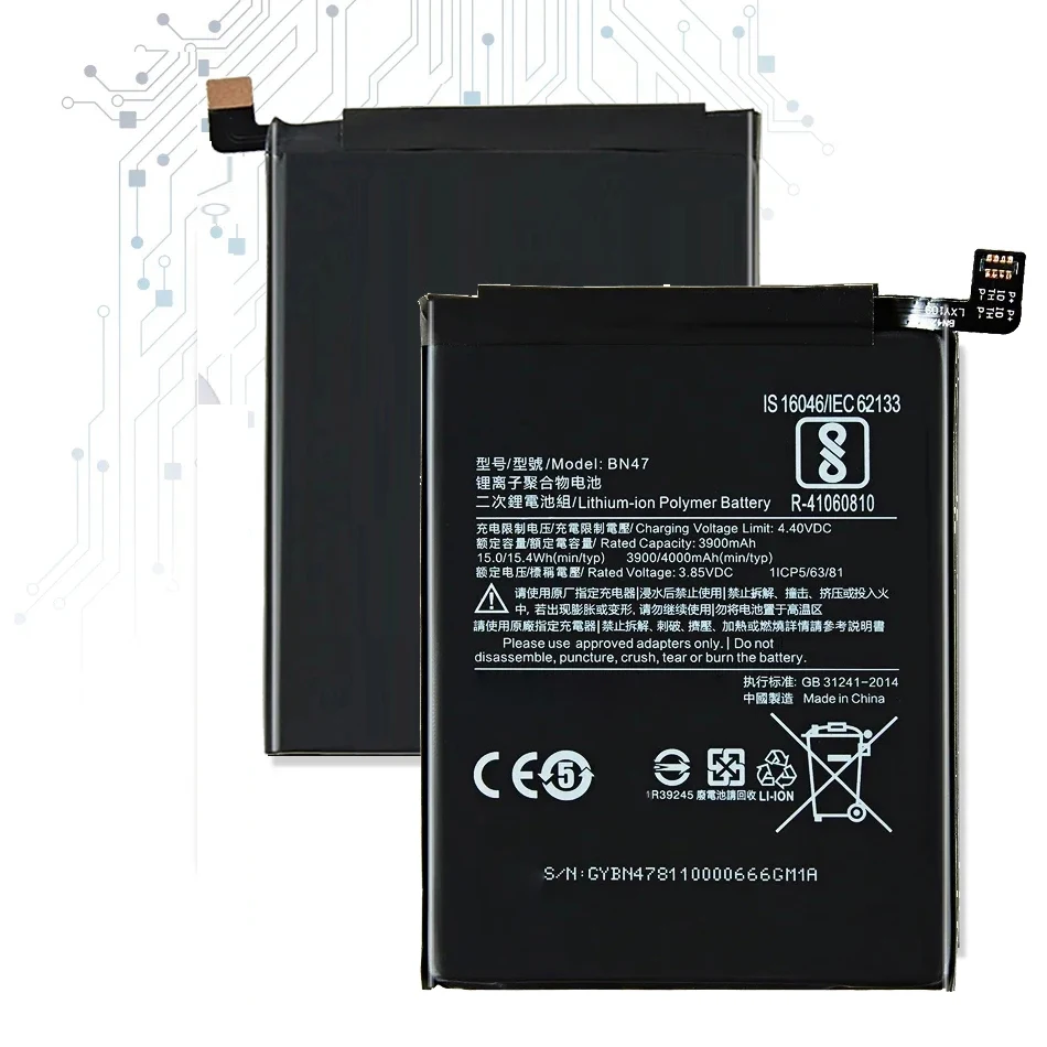 BN47 Battery For Xiaomi Redmi 6 Pro 6Pro Mi A2 Lite Bateria Batterie + Free Tool