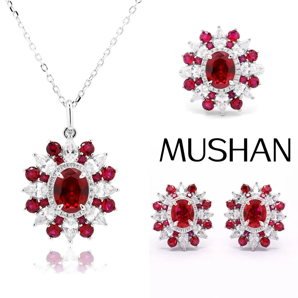 MuShan Jewelry 925 Sterling Silver Statement Dangle Earrings 7A Cubic Zirconia Romantic Engagement Anniversary for Women Gift Se