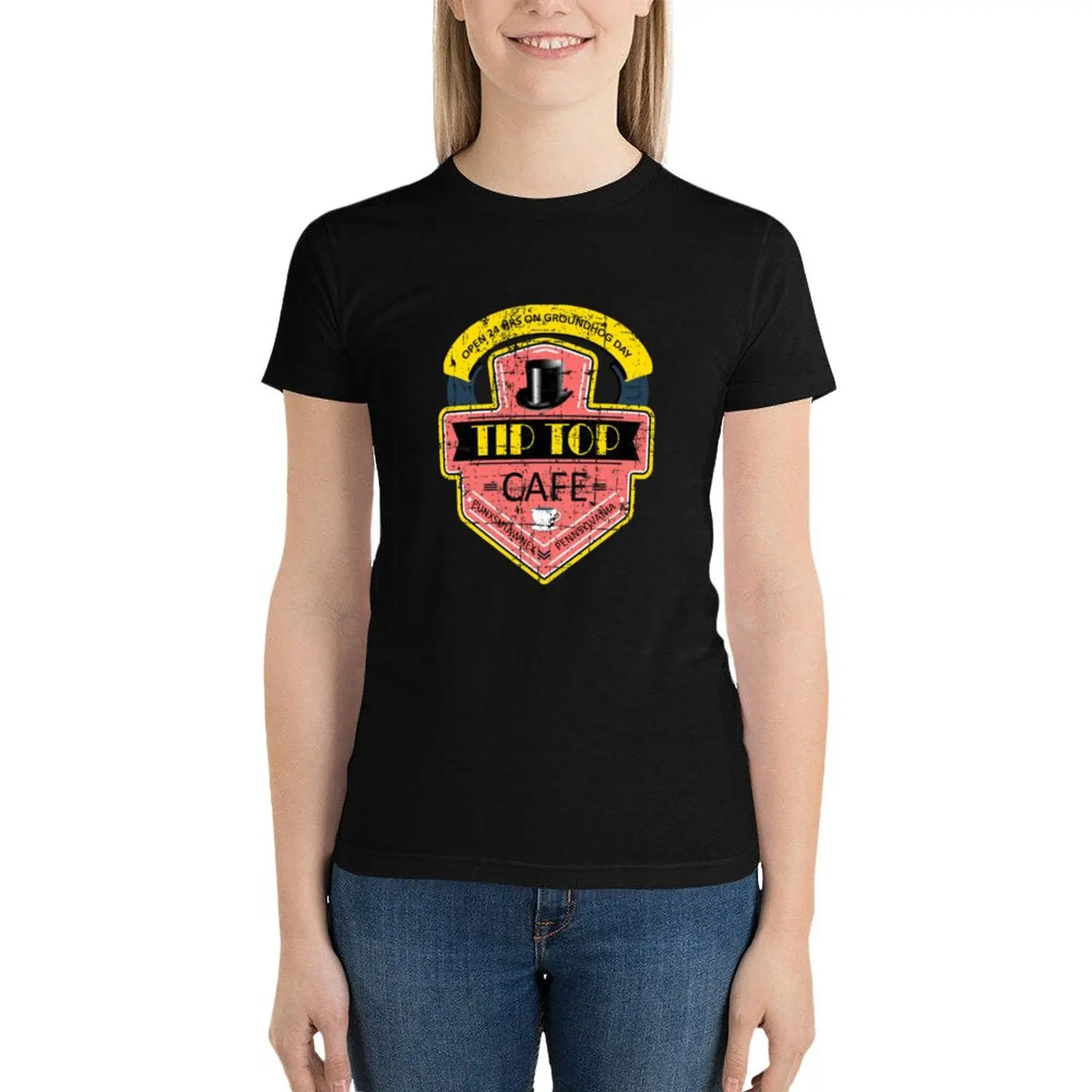 Tip Top Cafe: Groundhog Day T-Shirt plus size tops shirts graphic tees Blouse ariat shirts for Women