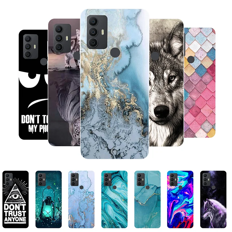 For TCL 30E Case Cover For TCL 30 E 6127A Case Marble Soft Silicone Back Cover For TCL 30E TCL30 E 6127l Phone Case Funda Capa