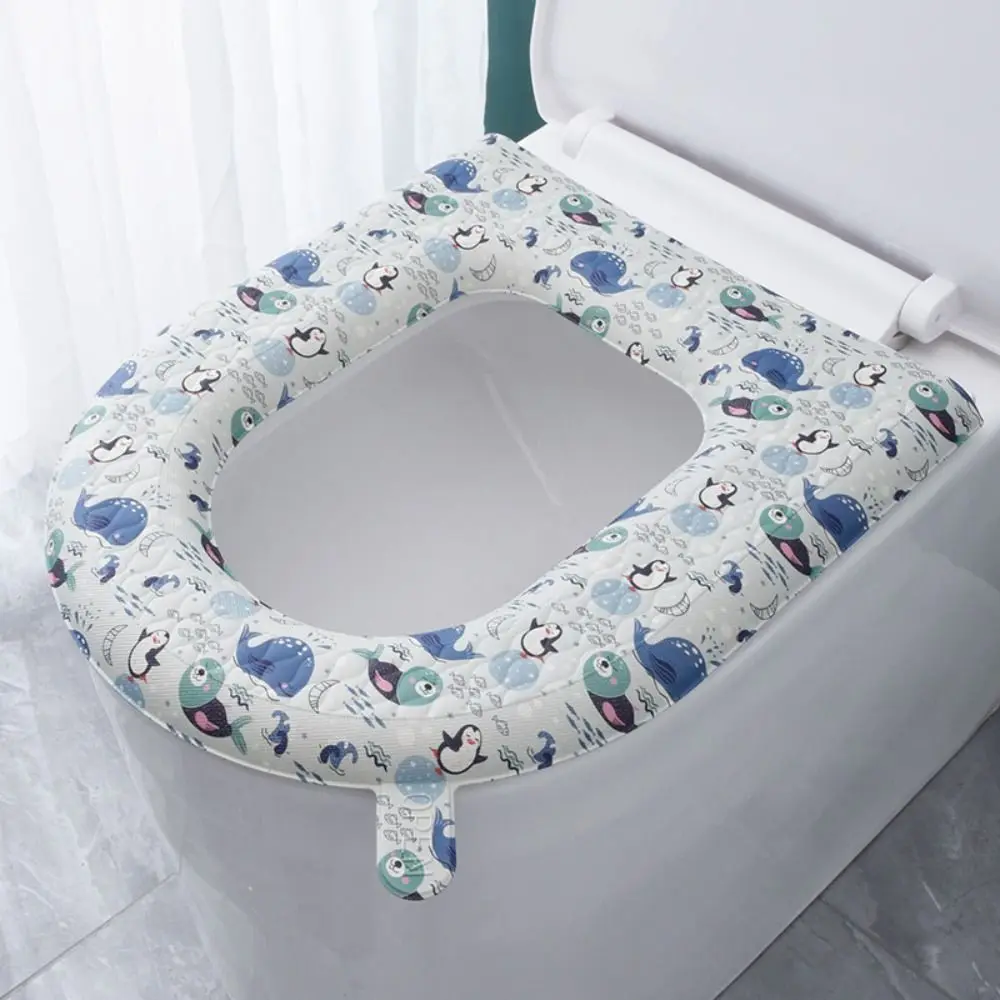 Washable Toilet Seat Cover Mat Waterproof Closestool Mat Seat Case O-shape Toilet Lid Pad Bidet Cover Bathroom Accessories