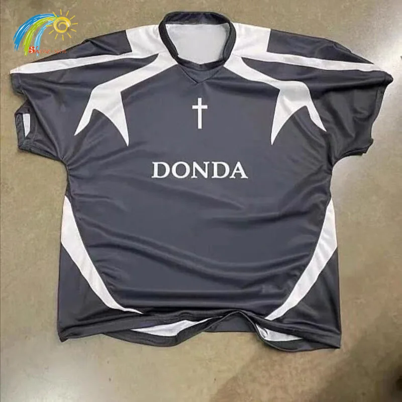 

25SS Breathable Mesh Soccer Jersey T-Shirt Men Women Best Quality Oversized Donda T Shirt Casual Fashion Short Sleeve Tee Tops