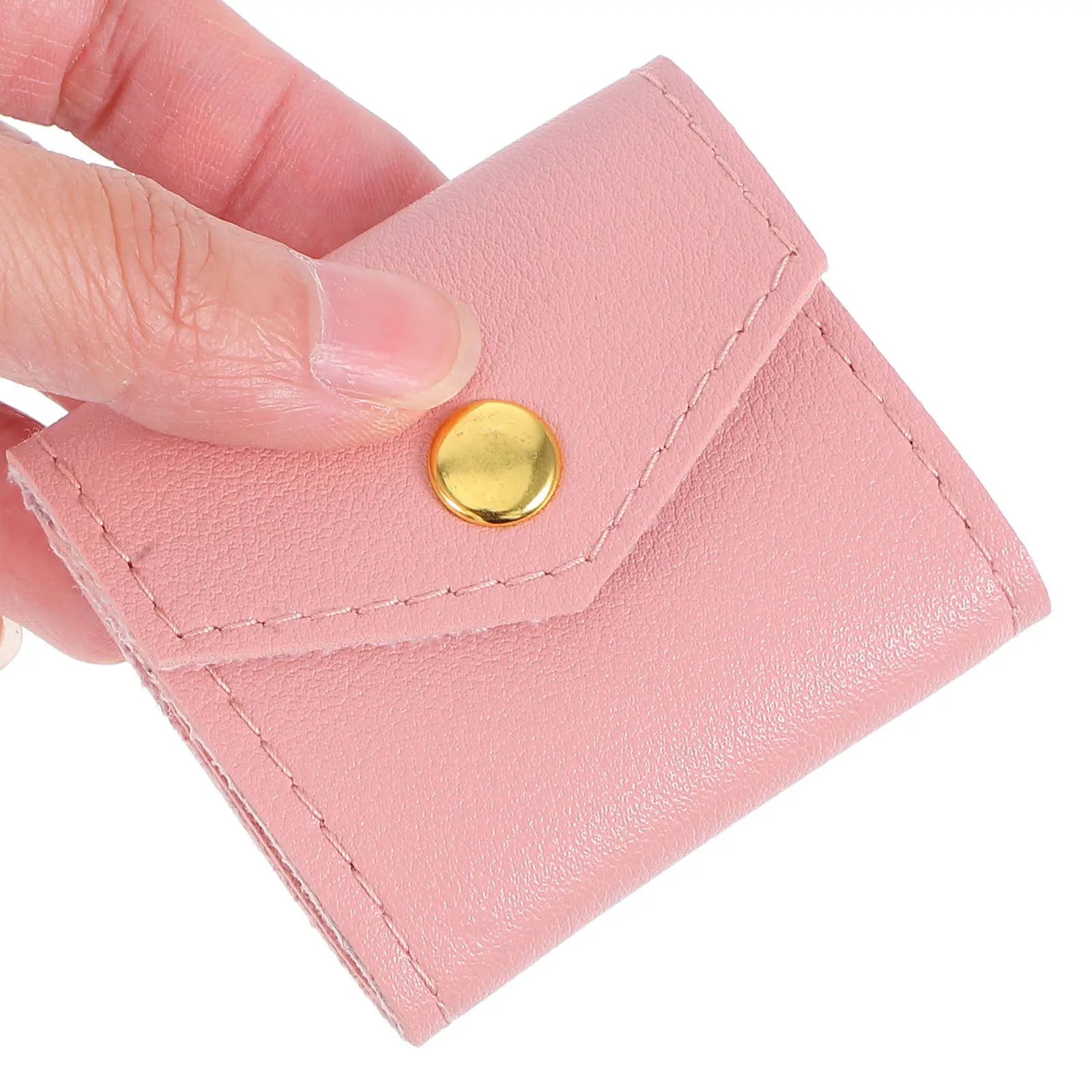 

Foldable Travel Jewelry Organizer Bag PU Material Soft Interior Snap Button Closure Portable Compact Pouch for Necklaces