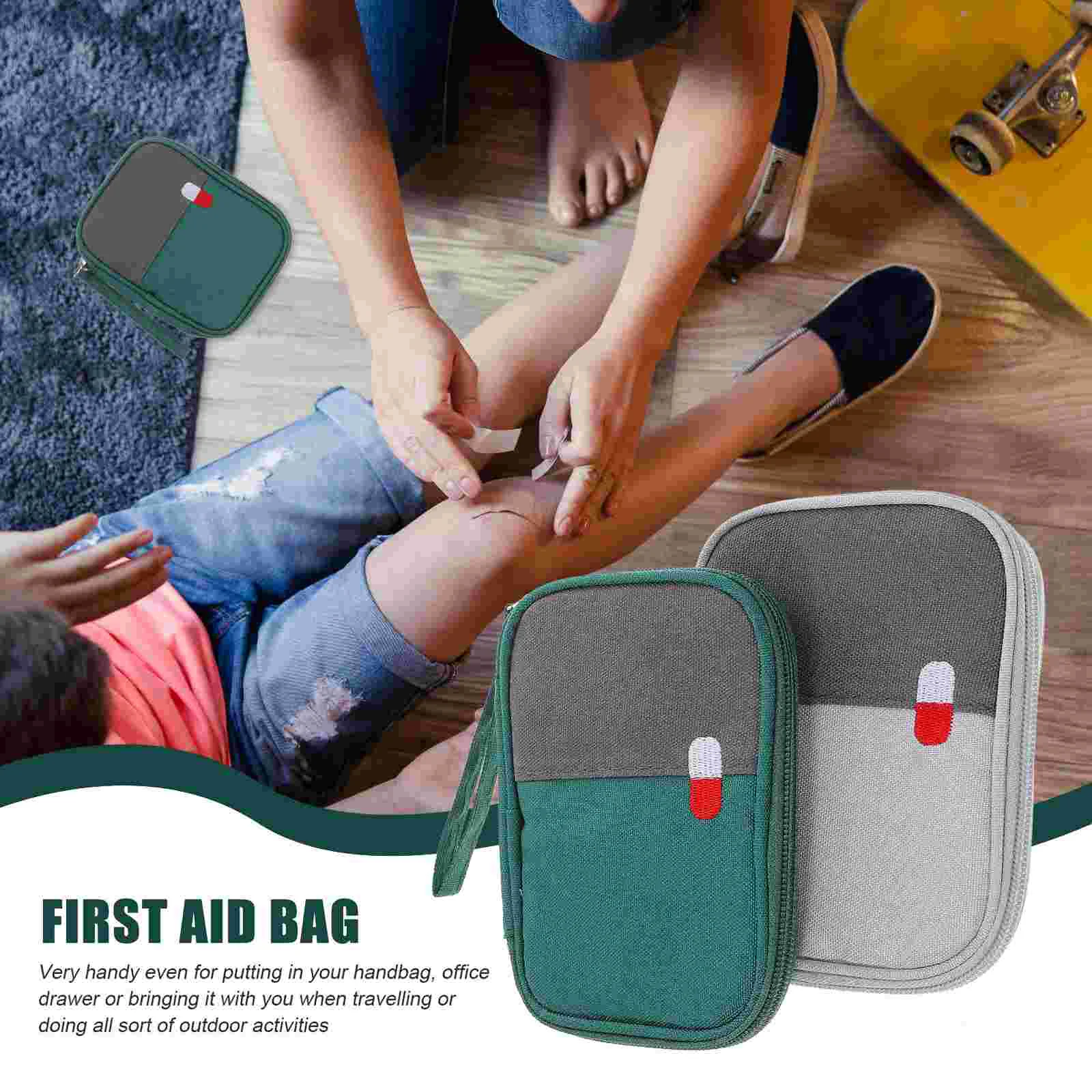 2 Pcs Pill Storage Bag Travel Nursing Medicine Outdoor Small Case Portable Container Pouch Box Household