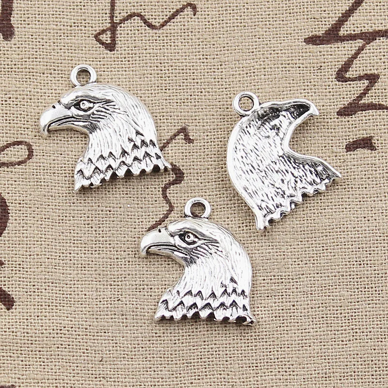 8pcs Charms Hawk Eagle 21x19mm Antique Silver Color Plated Pendants Making DIY Handmade Tibetan Silver Color Finding Jewelry