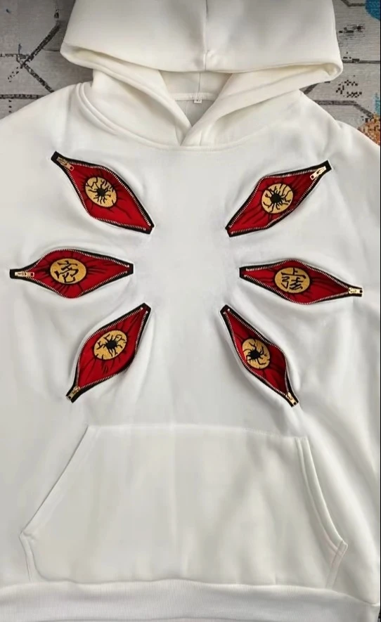 

Y2k Street Punk Street Kokushibo толстовки с несколькими молниями дизайн толстовка мужские негабаритные повседневные модные пары аниме толстовка на молнии