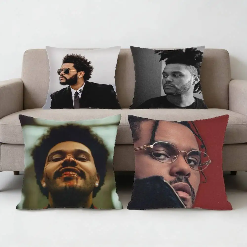 

The W-Weeknd XO Singer Pillow Case Anti-dustmite Pillowcase Invisible zipper silky short plush Sofa cushion cover
