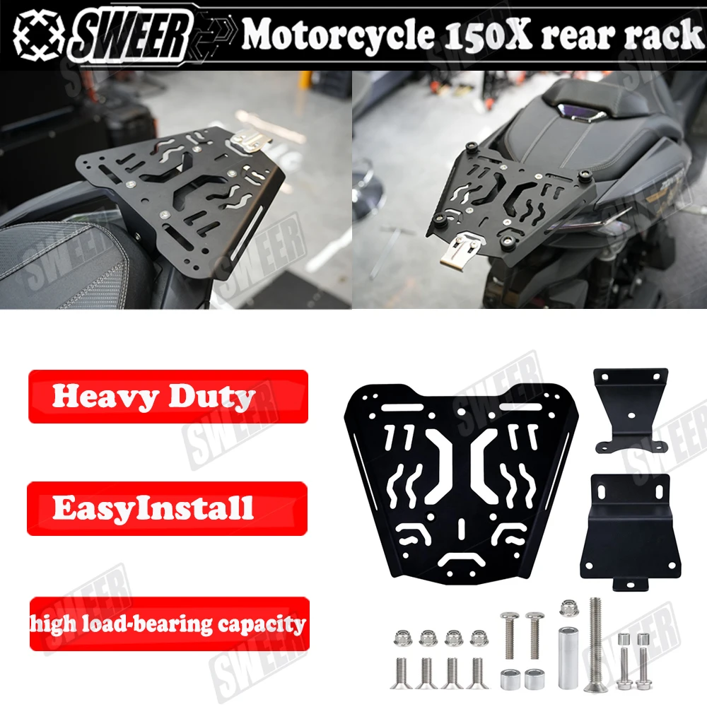 New For ZONTES 150X Rear Rack Thick Carbon Steel Tail Box Mount Support Easy Installation Luggage Bracket