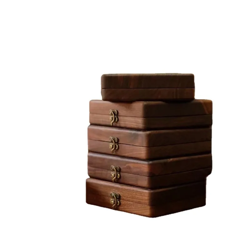 

Black walnut essential oil storage wooden box, flip display box, grid round hole 2ml essential oil box