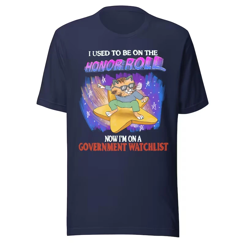 Retro Funny Meme Cat Graphic T-shirt Men Women Vintage Casual Cotton Short Sleeve I Used To Be on The Honor Roll Streetwear Tee