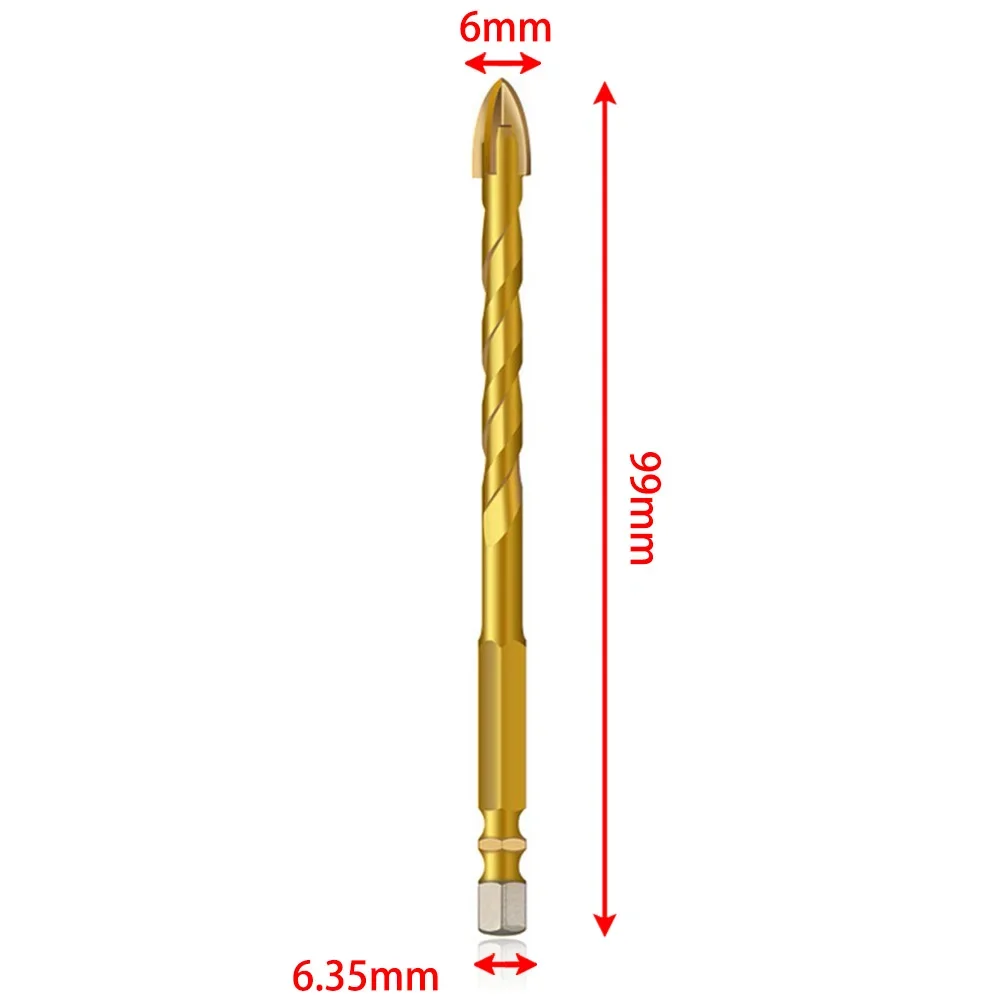 Набор сверл для плитки, комплект из 10 шестигранных насадок 6 мм, для работ по стеклу, керамике, бетону, кирпичу, для столярных работ, твердых сплавов