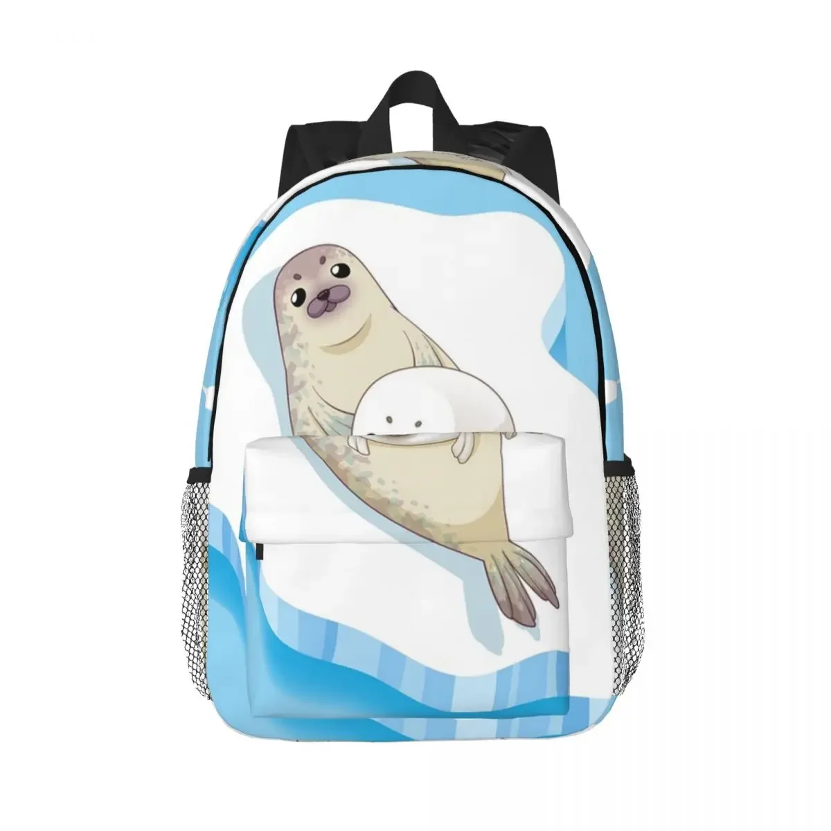 Cute Seals Family Cartoon Character Design Backpacks Teenager Bookbag Cartoon Children School Bags Laptop Rucksack Shoulder Bag