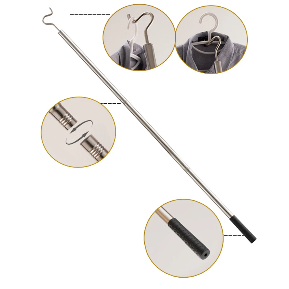 

Closet Rod Clothes Hanger Pole With Hook Versatile And Stable Organizing Home Storage & Organization Clothing & Wardrobe Storage