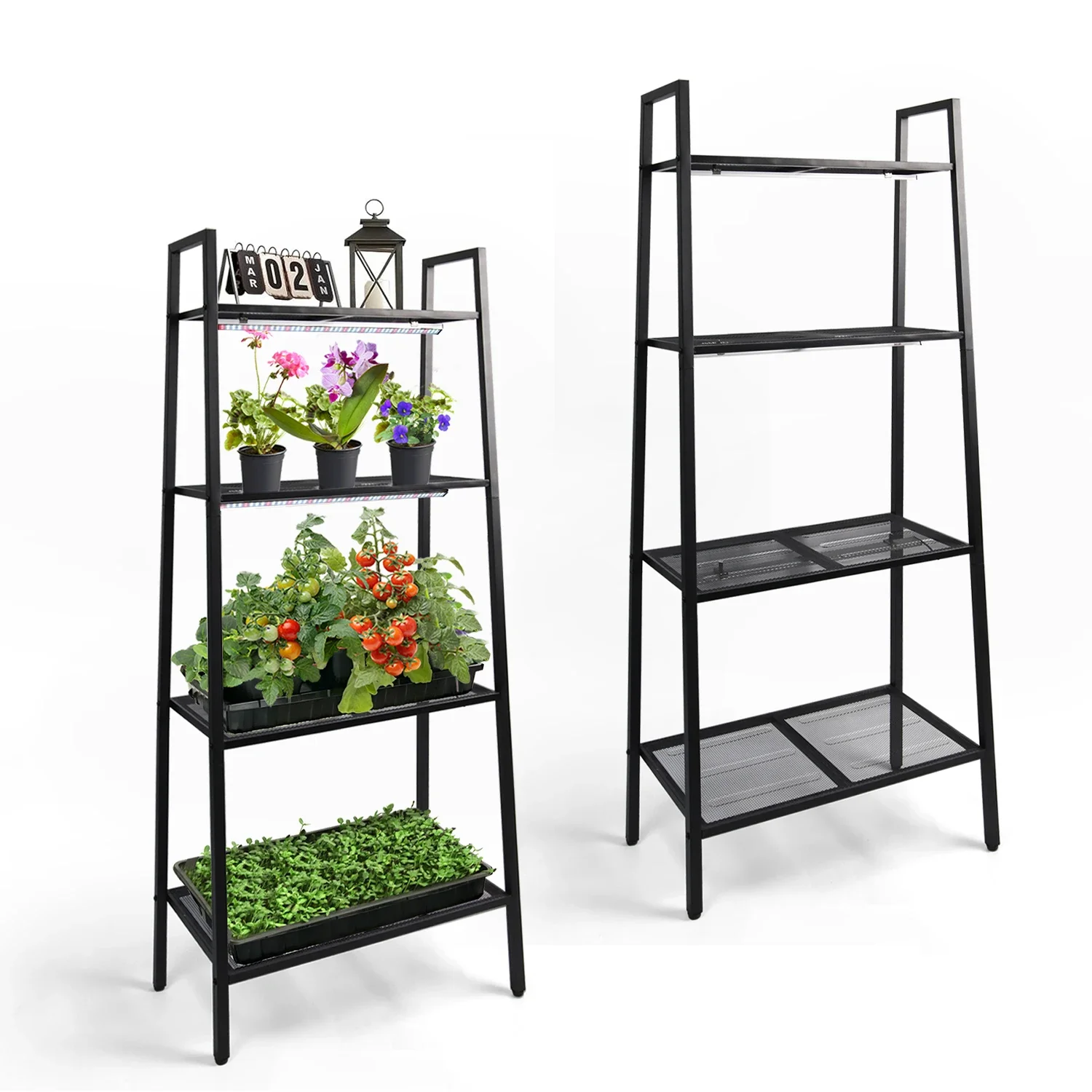 DIY 4 tier cultivation rack systems trays plant grow kit indoor grow garden shelves with lights