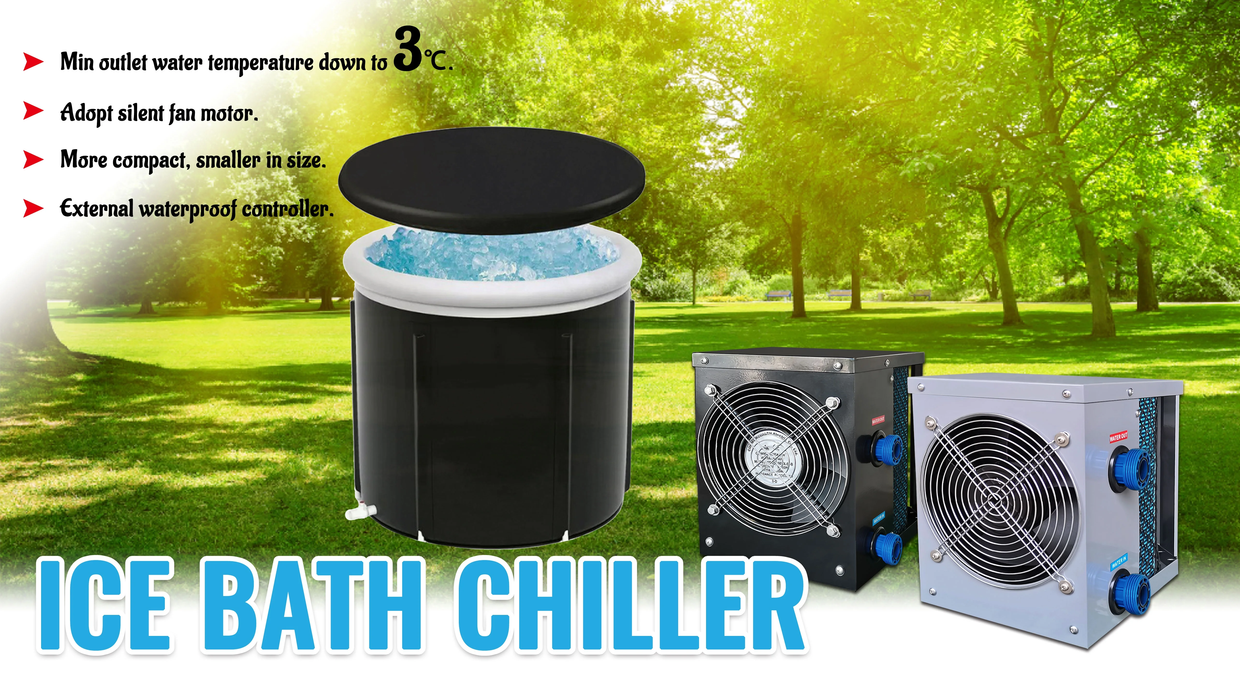 Ice Bath And Chiller Wi-Fi Cold Plunge Chiller 1 Ozone Ice Bath Recovery Pod 0 Uv Filter Cold Plunge Pool Water Chiller