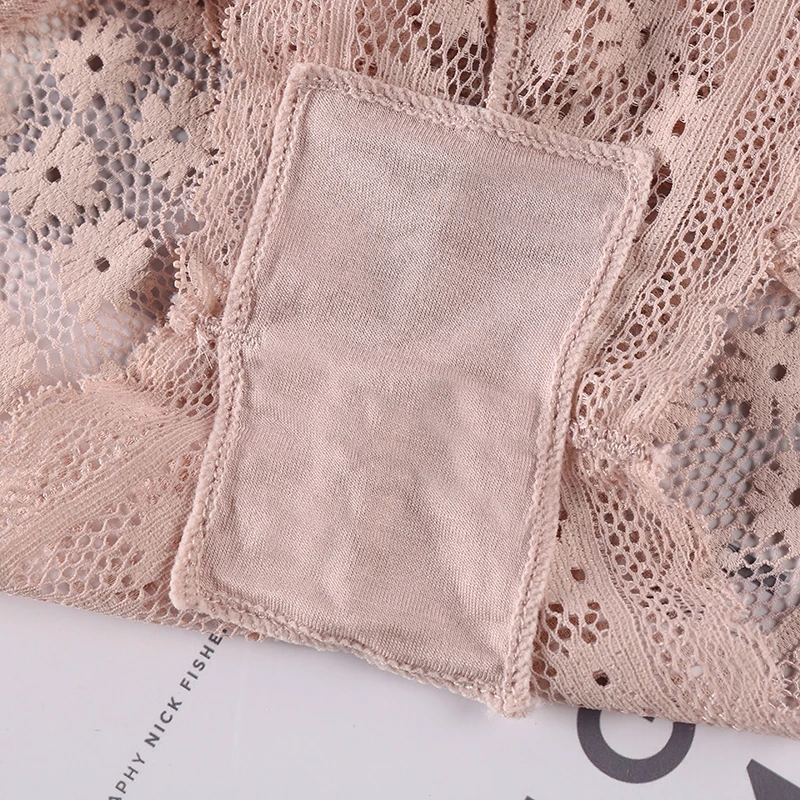 3 Pcs/Lot Women\'s Sexy Lace Panties Underwear Fashion Lingerie Breathable Underpants Daisy Hollow Transparent Low-Rise Briefs