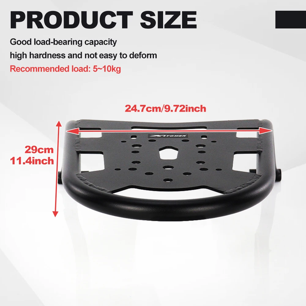 Motorcycle Black Steel Rear Luggage Carrier Rack Fit For Yamaha XT250 XT 250 2008-2025 Cargo Rack Storage Top Case Support