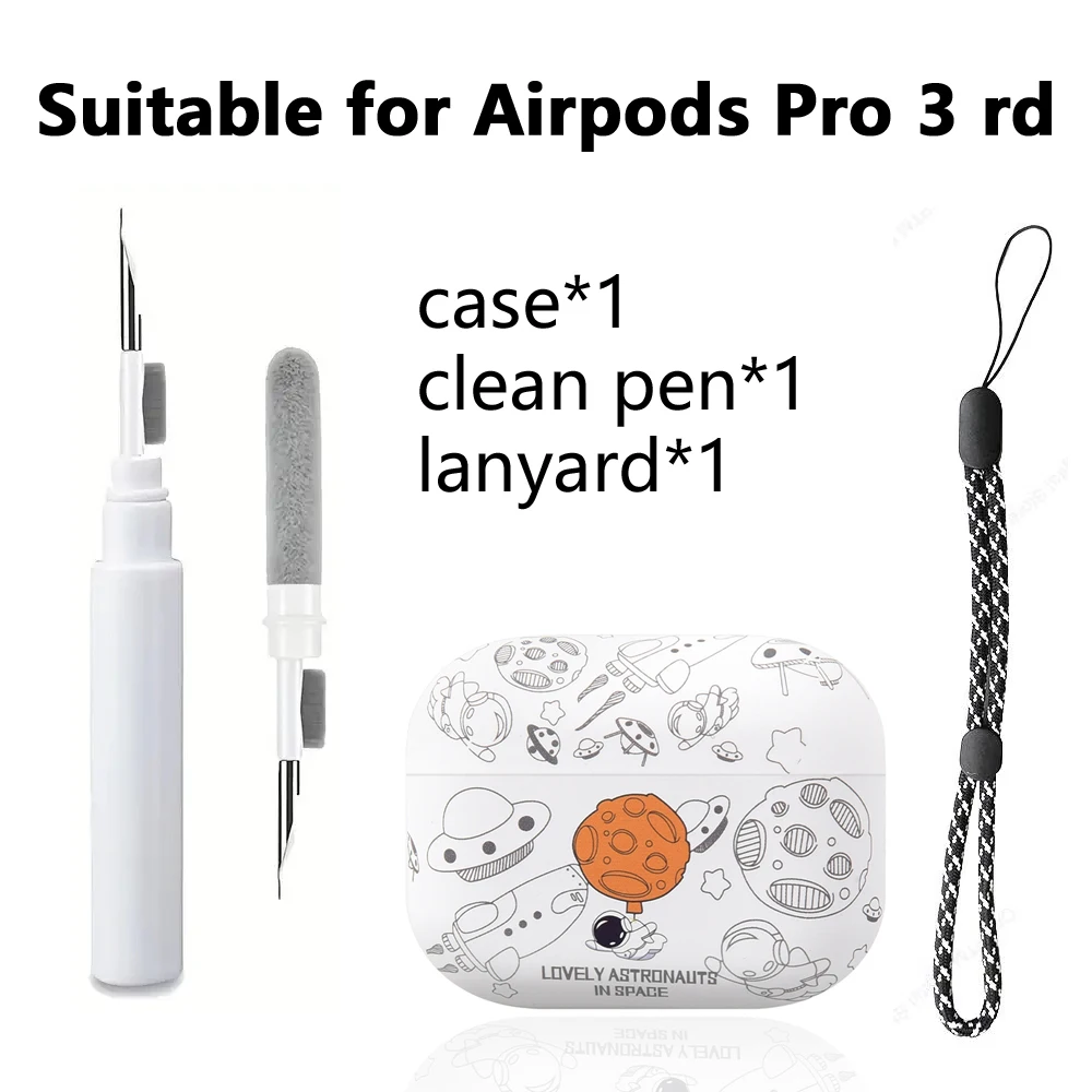 غطاء سماعة أذن رائد فضاء لطيف لأجهزة AirPods Pro 3 2025 حافظة من البولي يوريثان لهاتف Apple AirPods Pro 3 Pro3 Funda مع Layanrd #1