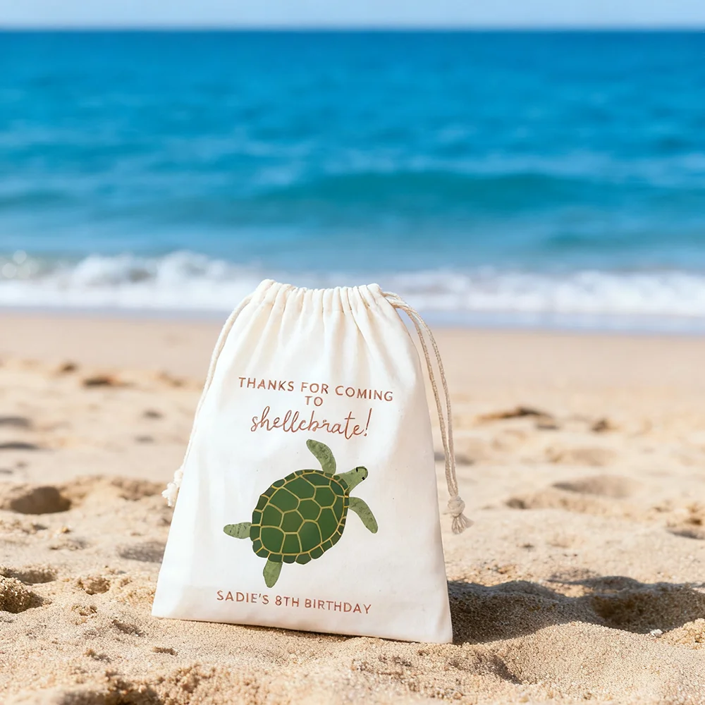 

Personalized 5Pcs Ocean Theme Birthday Party Favor Bags Kids Under The Sea Accessories Baby Shower Souvenir Sea Turtle Gift Bags