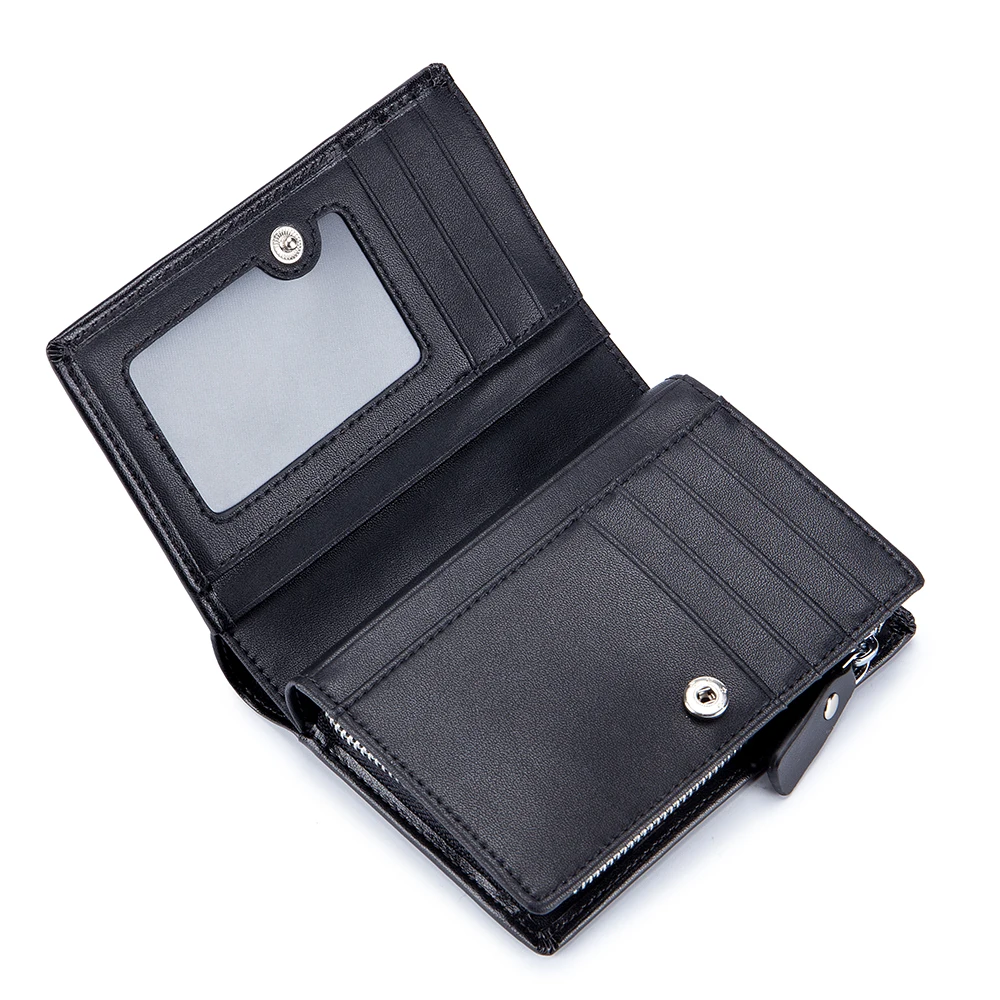 Men wallet leather brief paragraph small wallet zipper rfid wholesale new men wallet soft shaft model