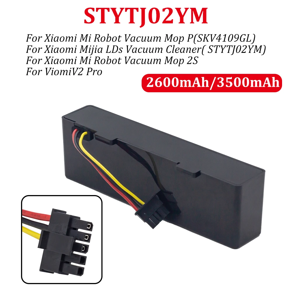 14.4V 3500mAh STYTJ02YM Battery for Xiaomi Mijia LDS Vacuum Cleaner,Mi Robot Vacuum-Mop P,Mi Robot Vacuum-Mop 2S/Haier JX37