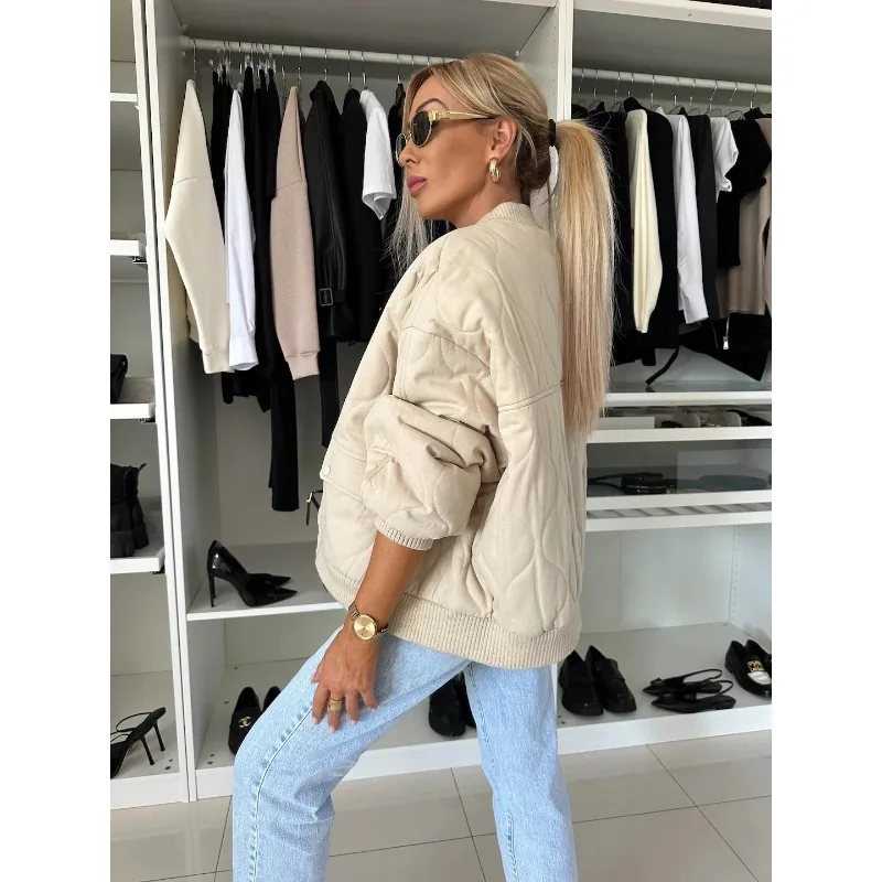 S-XXL レディース カジュアル 秋冬新作 ジッパー シングルブレスト 長袖 ルーズジャケット トップス